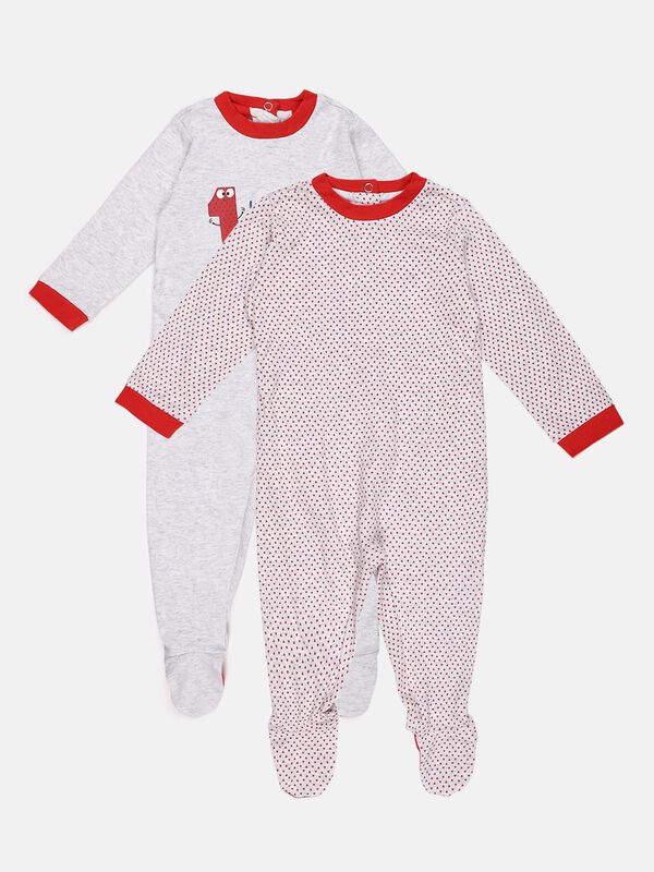 Set Of 2 Pcs Babysuit -Grey image number 0